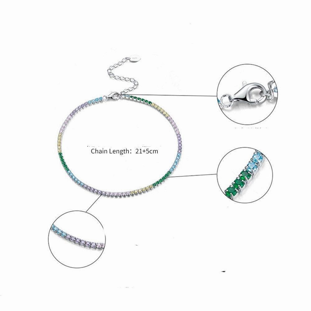 Single Row Tennis Full Zirconium Anklet