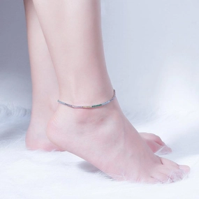 Single Row Tennis Full Zirconium Anklet 