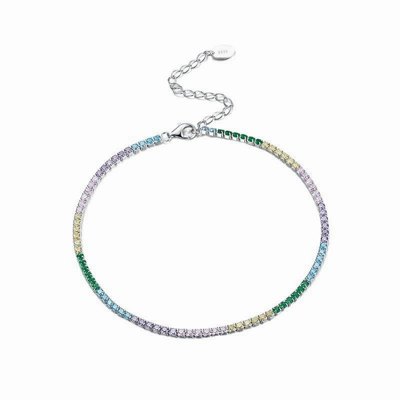 Single Row Tennis Full Zirconium Anklet