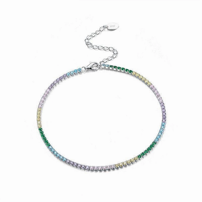 Single Row Tennis Full Zirconium Anklet