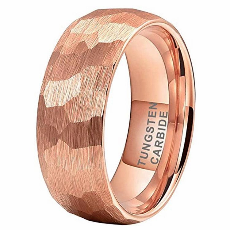 Size 6to13 Men's Hammer Pattern Tungsten Steel Ring