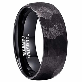 Size 6to13 Men's Hammer Pattern Tungsten Steel Ring 