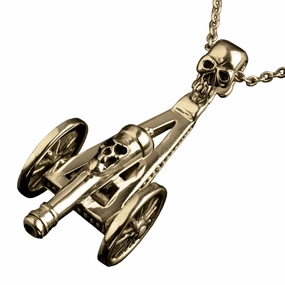 Skull Cannon Gold Pendant 