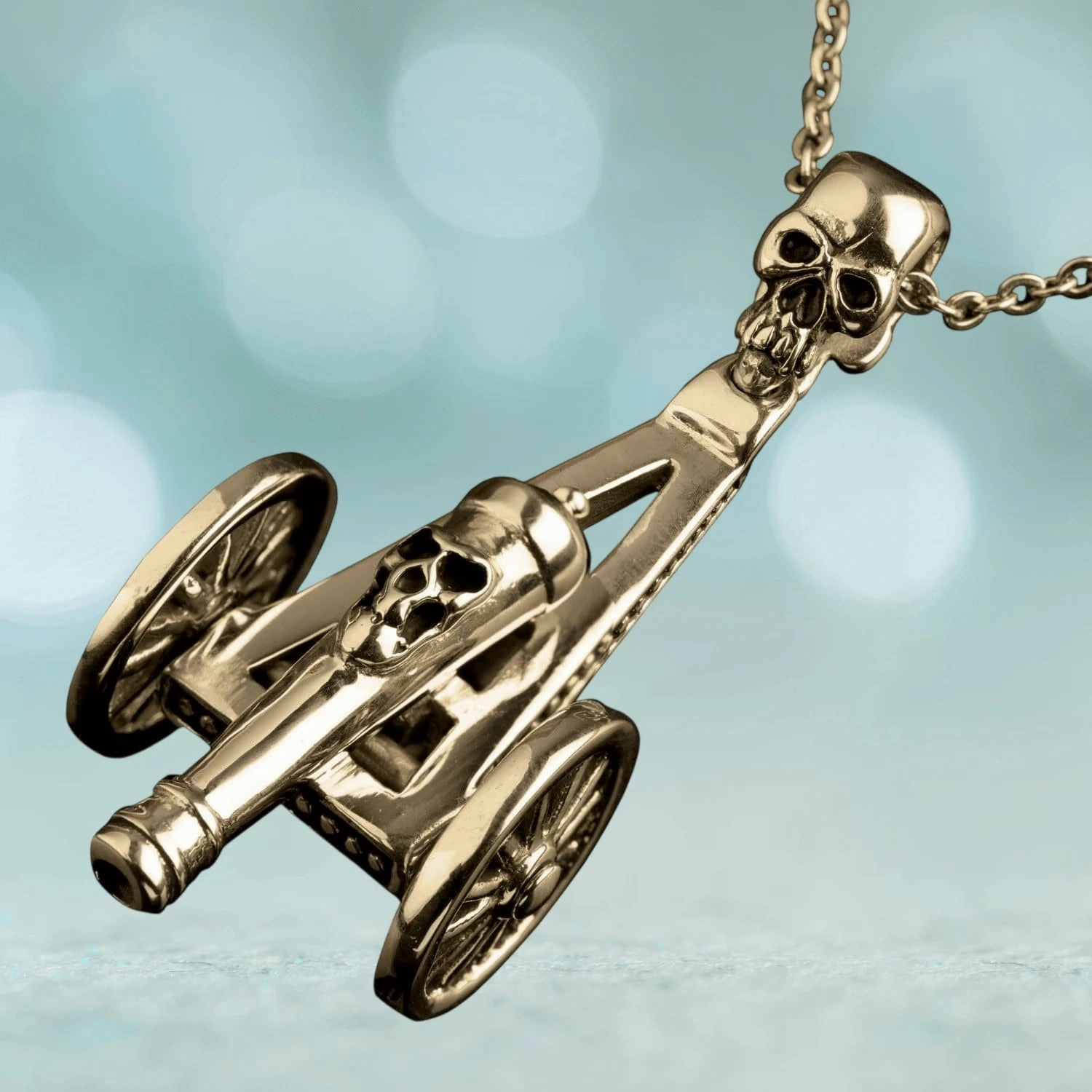 Skull Cannon Gold Pendant