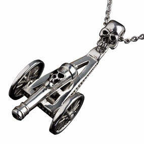 Skull Cannon Steel Pendant 