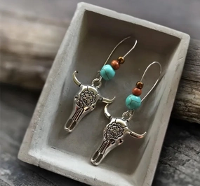 Skull Dangle Earrings texture-rose-gold  