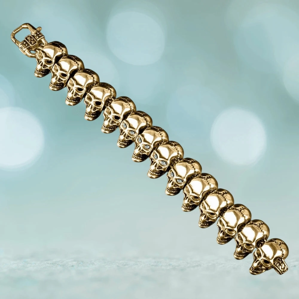 Skullhead  Gold Bracelet