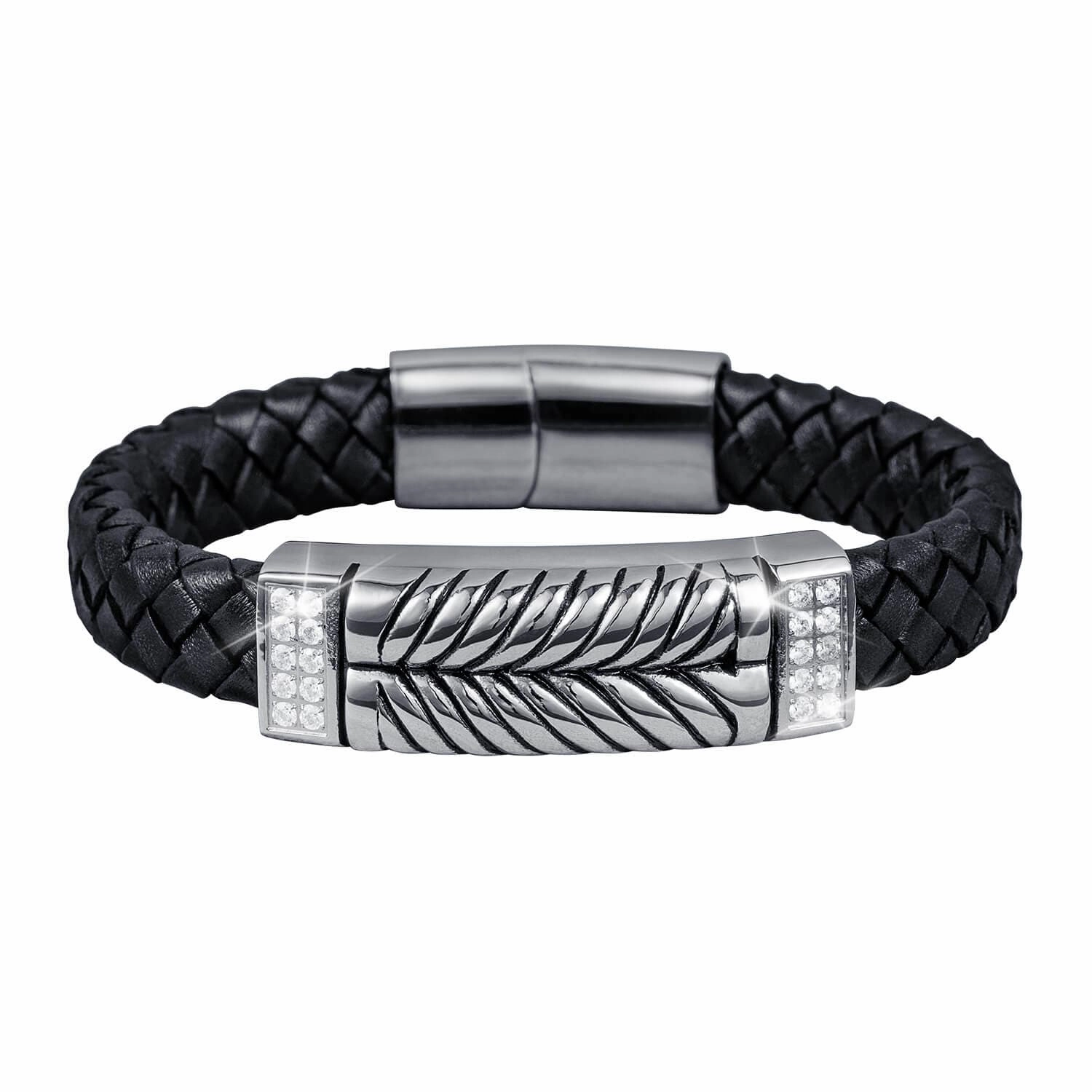 Skyline Leather Steel Bracelet 