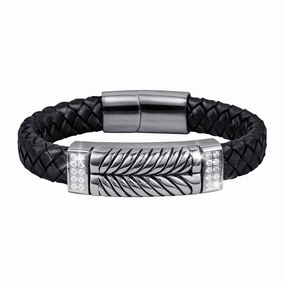 Skyline Leather Steel Bracelet 