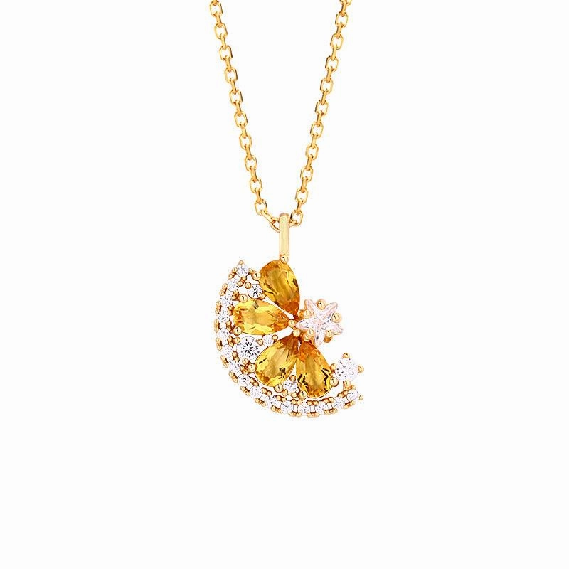 Small Lemon Slice Citrine Necklace