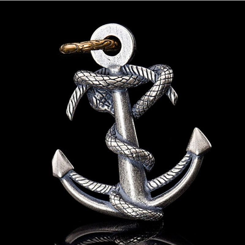 Snake Rope Anchor Pendant Punk Necklace