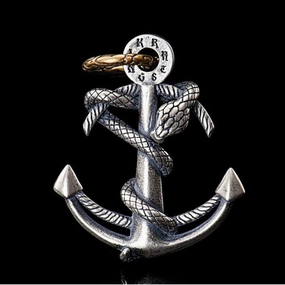Snake Rope Anchor Pendant Punk Necklace 