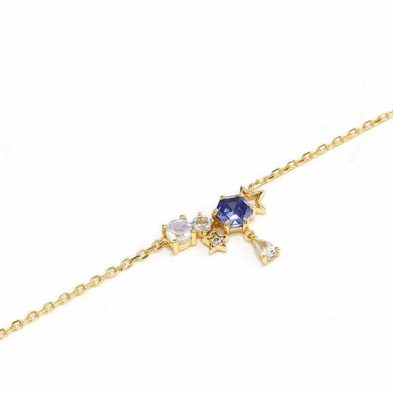 Snow Star Tanzanian Zirconium Moonstone Necklace