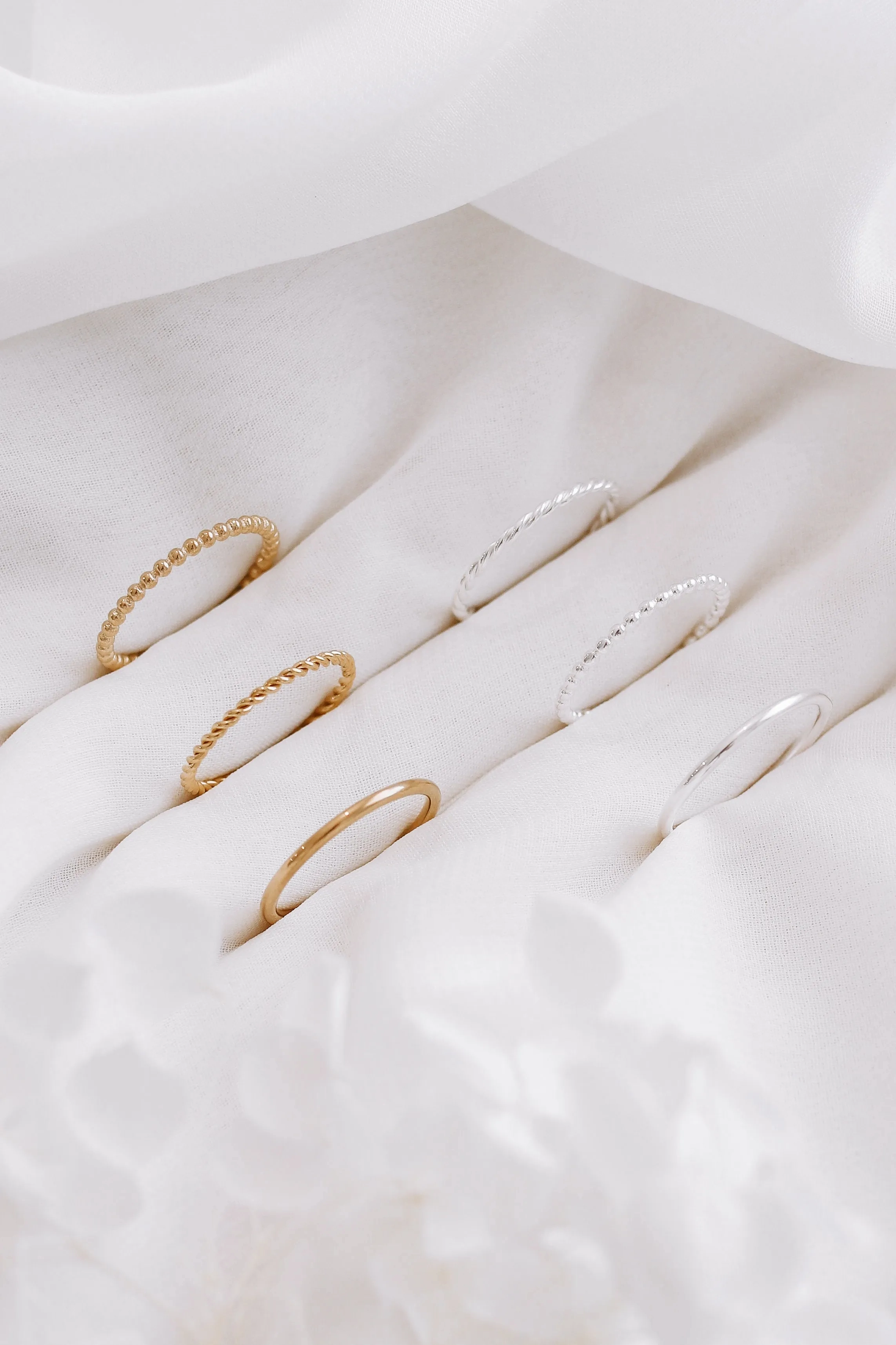 Sofia - Stainless Steel Fine Stack Rings