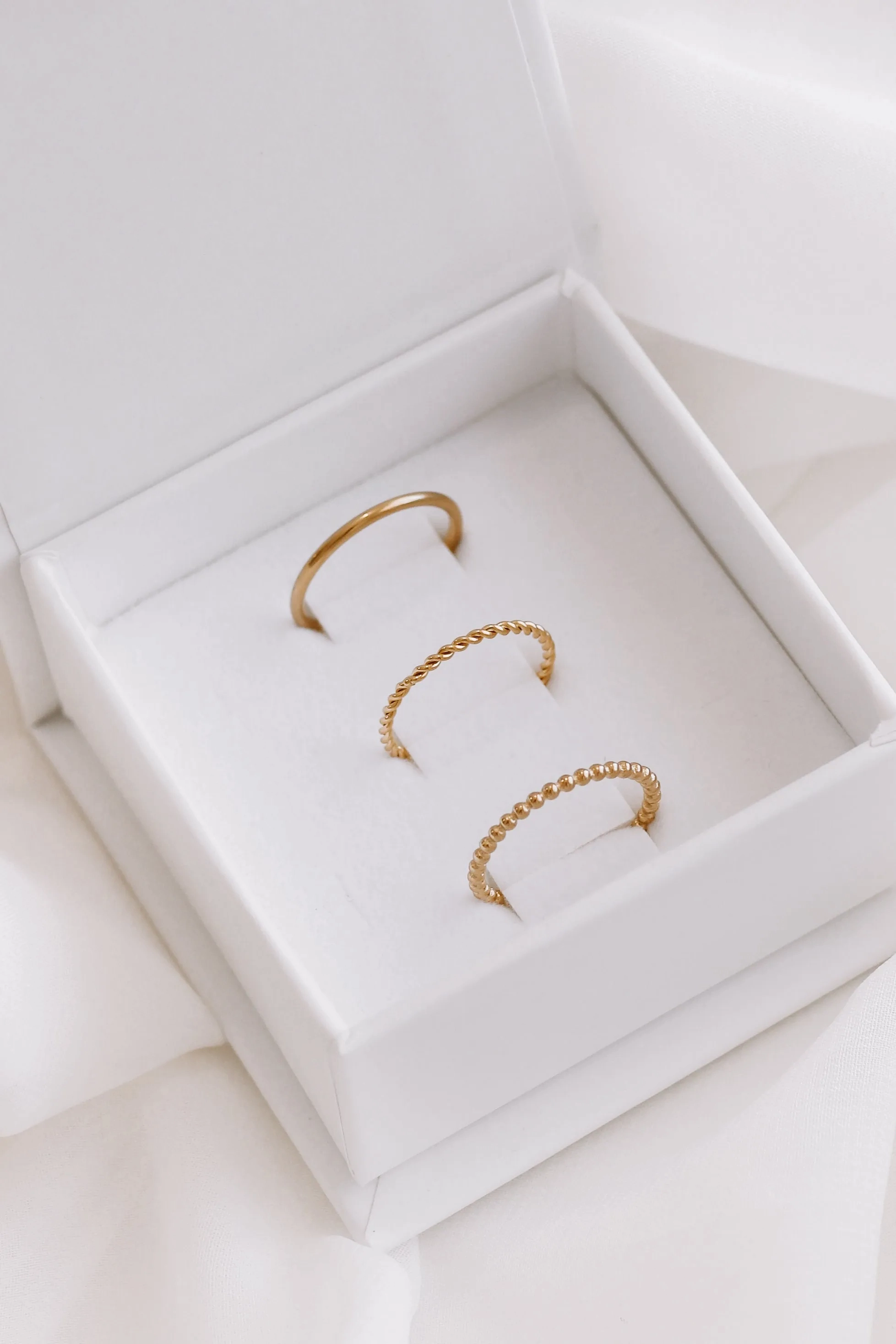Sofia - Stainless Steel Fine Stack Rings
