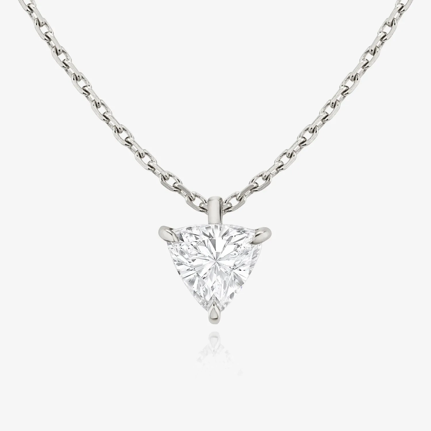 Solitaire Trillion 14K Rosegold Necklace w. Lab-Grown Diamond