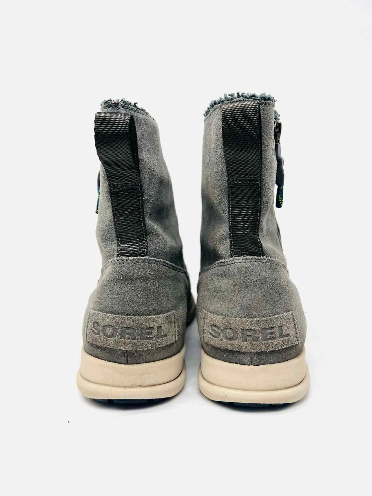 Sorel Größe 9 Olivfarbene Reißverschluss Wildleder Schuhe Knöchelstiefel