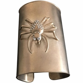 Spider Cuff Embellished With Swarovsky Crystals Satin Bronze Colour hand-chain-bracelet  