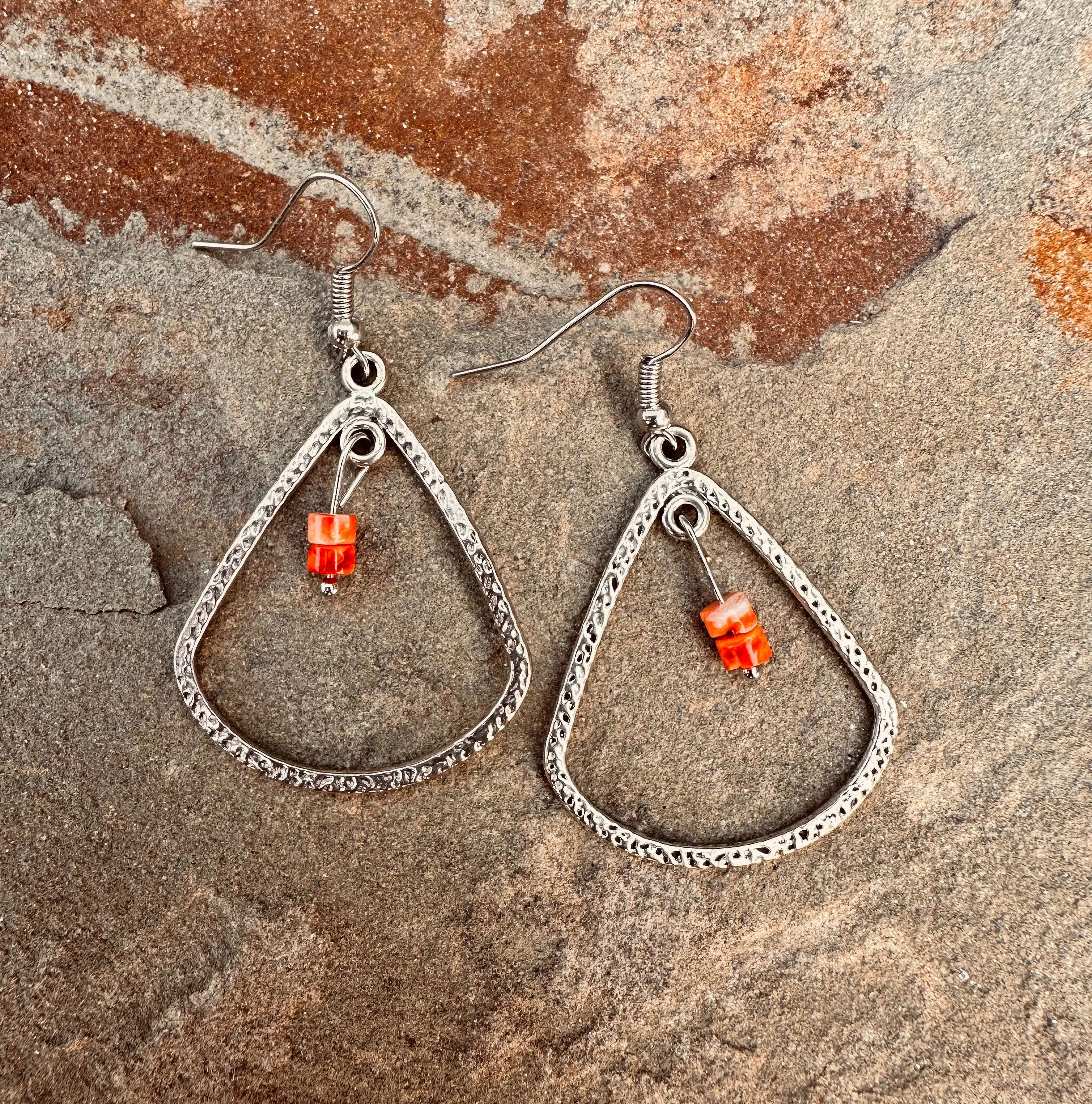 Spiny Dangle Earrings texture-rose-gold  