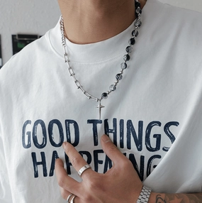 Splicing Beaded Necklace Hip Hop 