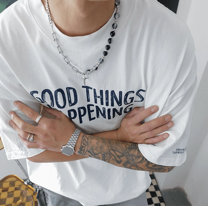 Splicing Beaded Necklace Hip Hop