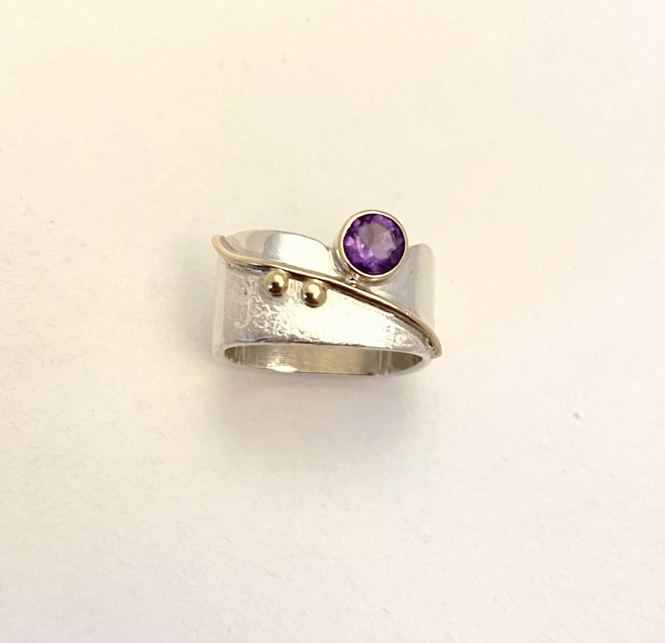 Square Stacking Blossom Ring with Colored Stones