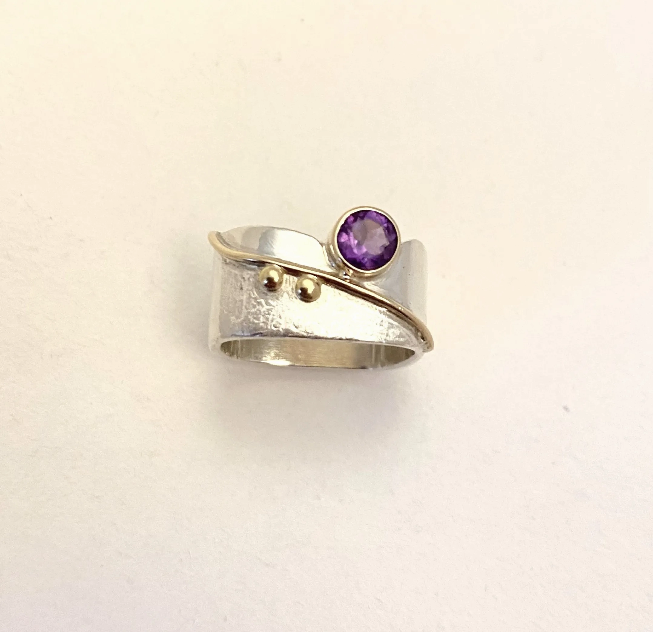 Square Stacking Blossom Ring with Colored Stones