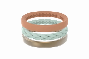 Stackable Gold Coast Groove Ring texture-rose-gold  