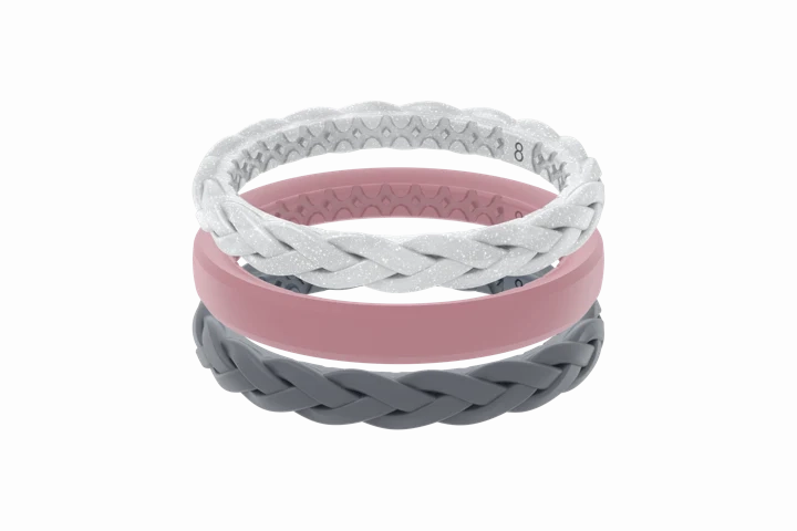 Stackable Serenity Groove Ring texture-rose-gold  