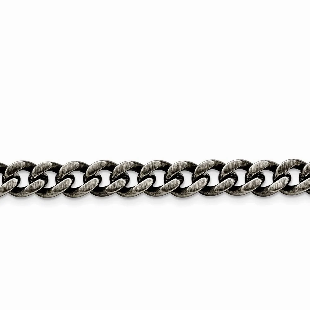 Stainless Steel 9.25mm Oxidized Curb Chain | SRN1612