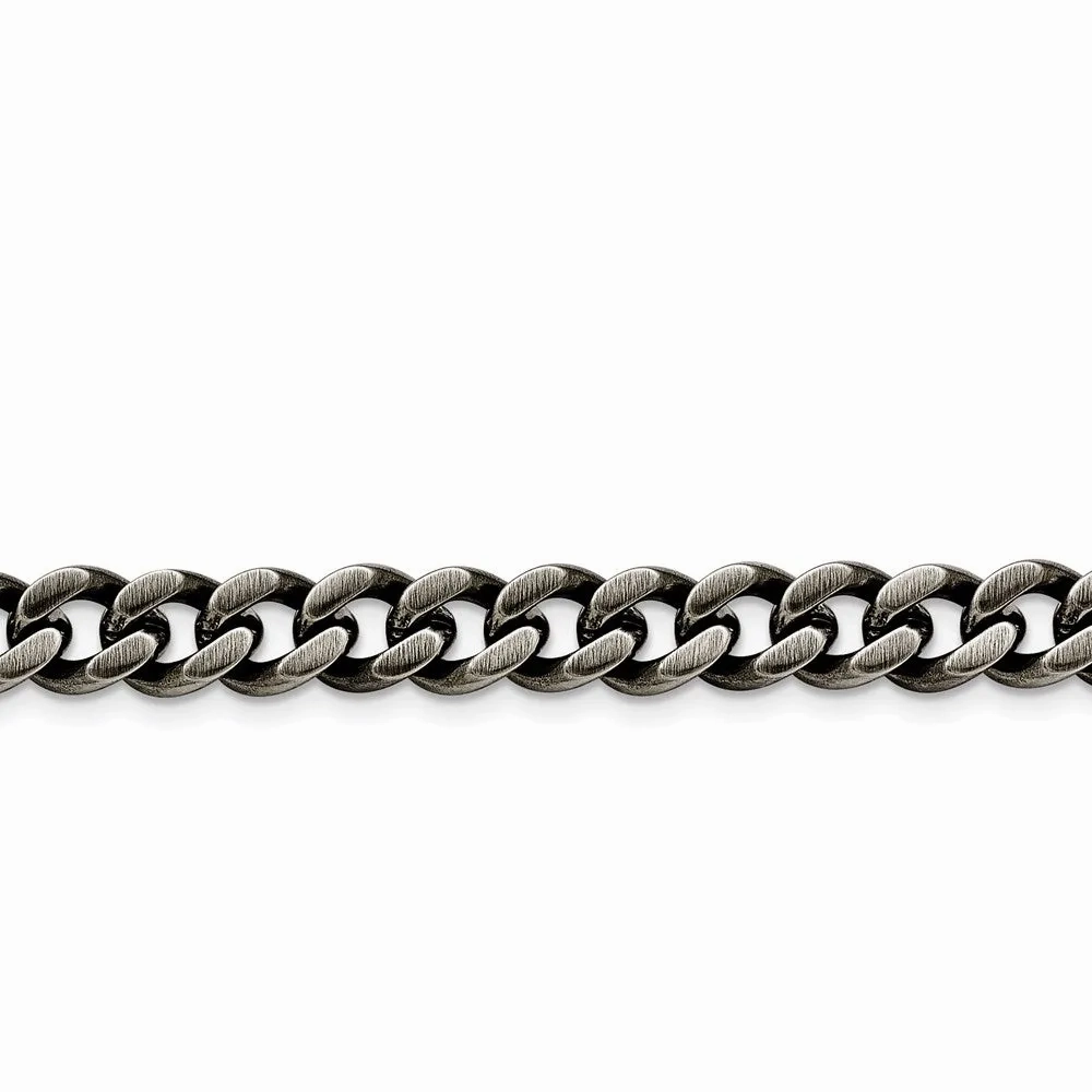 Stainless Steel 9.25mm Oxidized Curb Chain | SRN1612