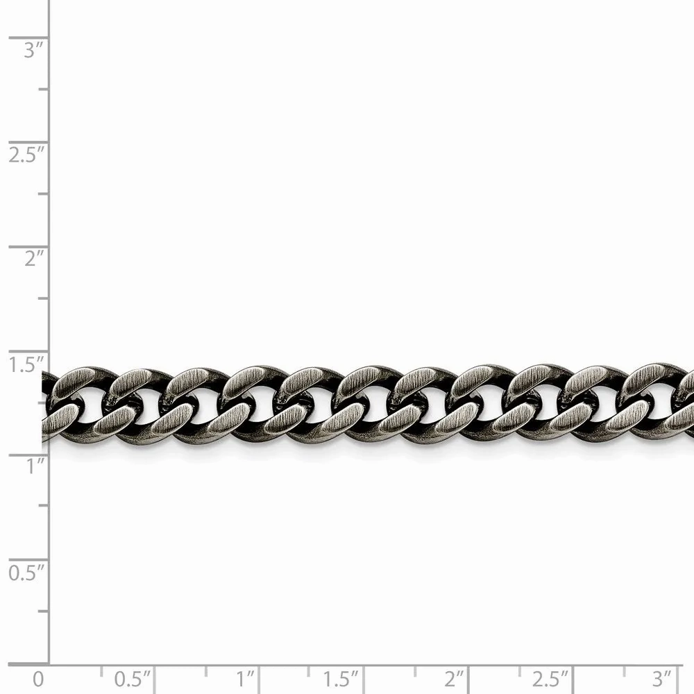 Stainless Steel 9.25mm Oxidized Curb Chain | SRN1612
