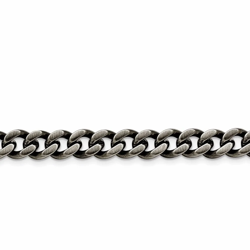 Stainless Steel 9.25mm Oxidized Curb Chain | SRN1612