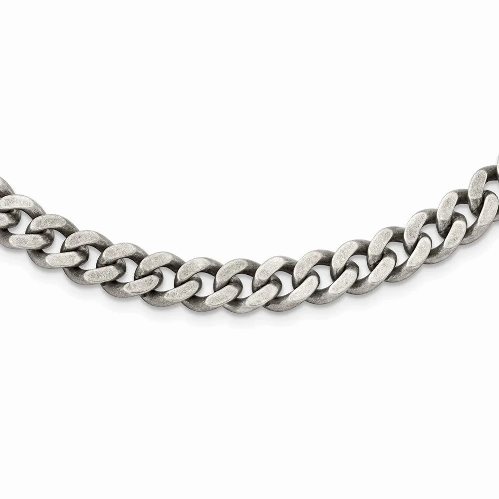 Stainless Steel 9.25mm Oxidized Curb Chain | SRN1612