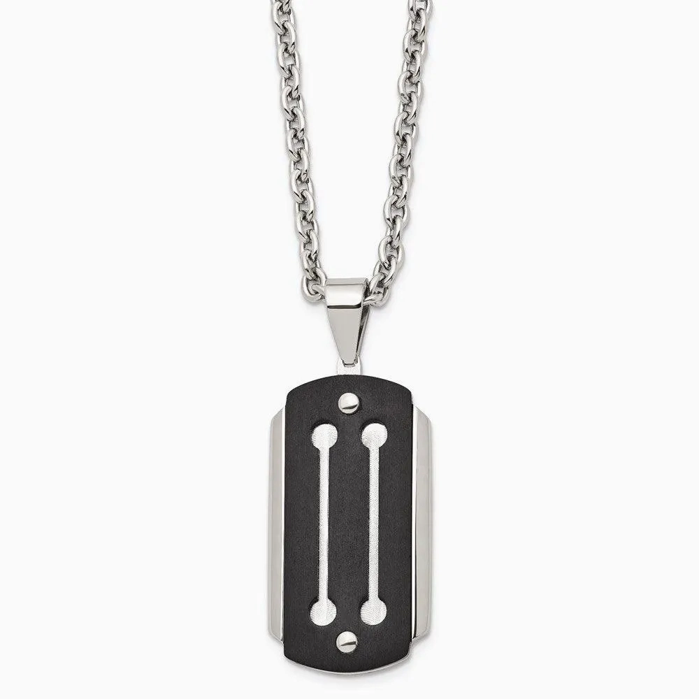 Stainless Steel Brushed and Polished Black IP-plated Necklace
