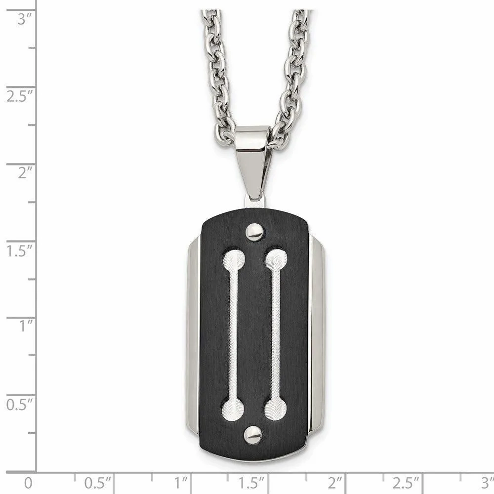 Stainless Steel Brushed and Polished Black IP-plated Necklace