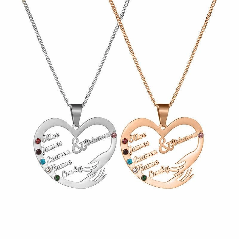 Stainless Steel English Alphabet Heart Set Zircon Pendant Personality Diy Name Necklace