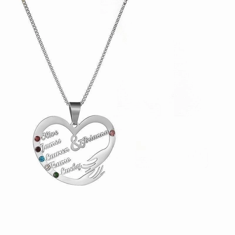 Stainless Steel English Alphabet Heart Set Zircon Pendant Personality Diy Name Necklace