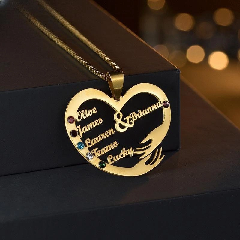 Stainless Steel English Alphabet Heart Set Zircon Pendant Personality Diy Name Necklace