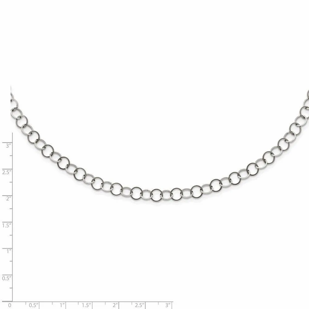Stainless Steel Polished 6MM Circle Link Necklace