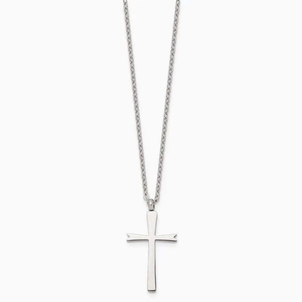 Stainless Steel Polished Cross Necklace