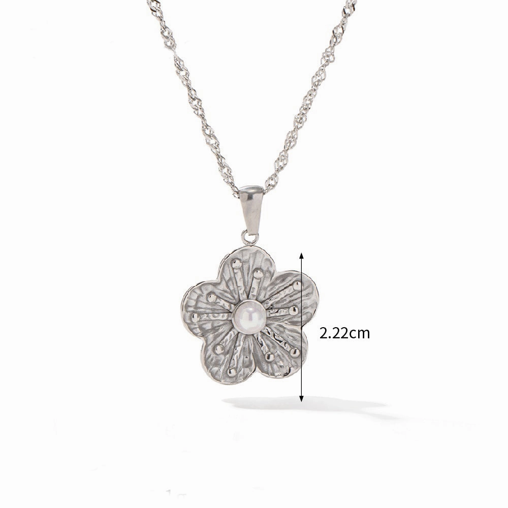 Stainless Steel Retro Flower Jewelry Set
