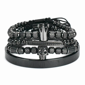 Stainless Steel Skull Bracelet Set Four Pieces For Men 