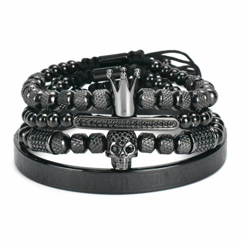 Stainless Steel Skull Bracelet Set Four Pieces For Men 