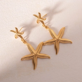 Stainless Steel Starfish Earrings 