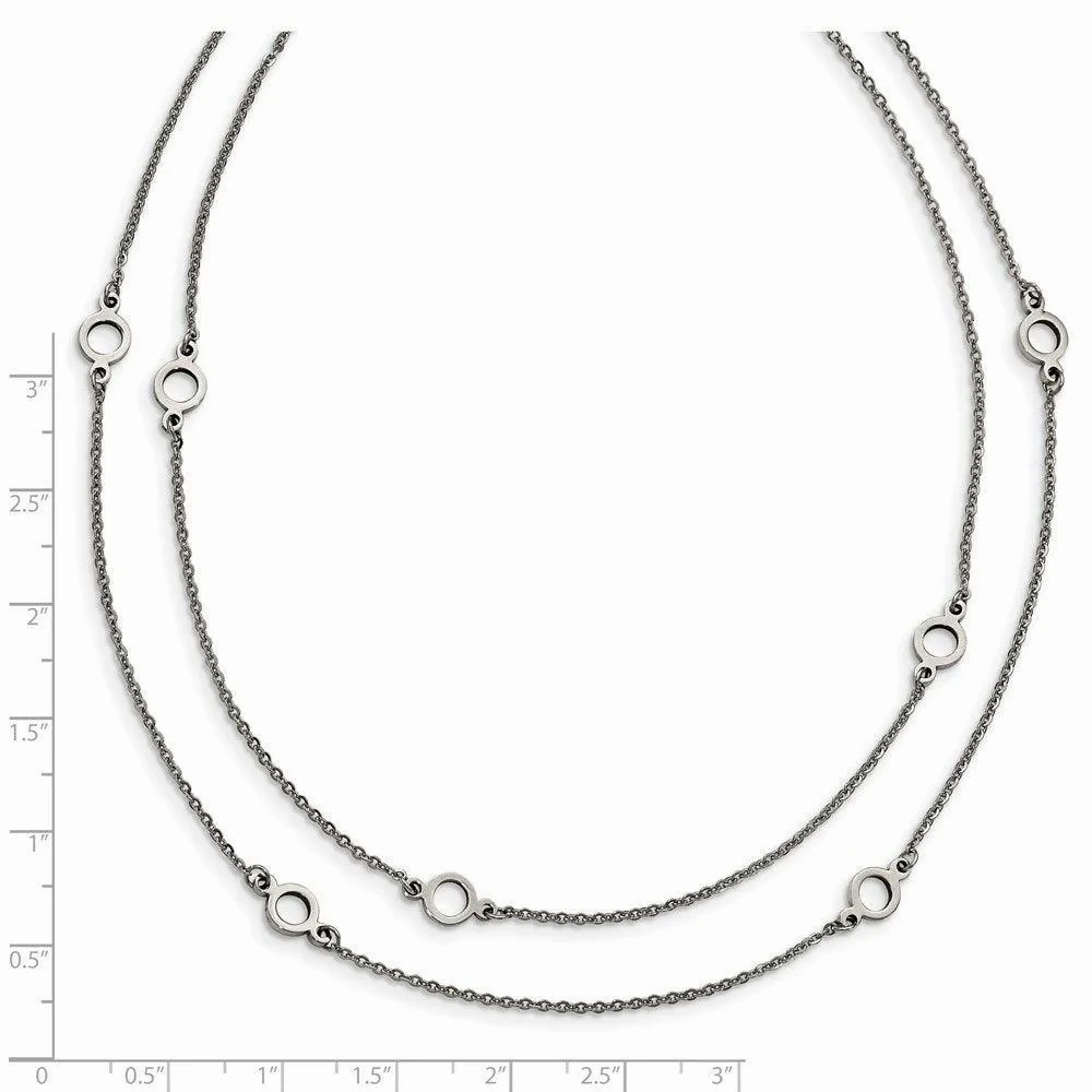 Stainless Steel Two Strand w/2in. Ext. Necklace