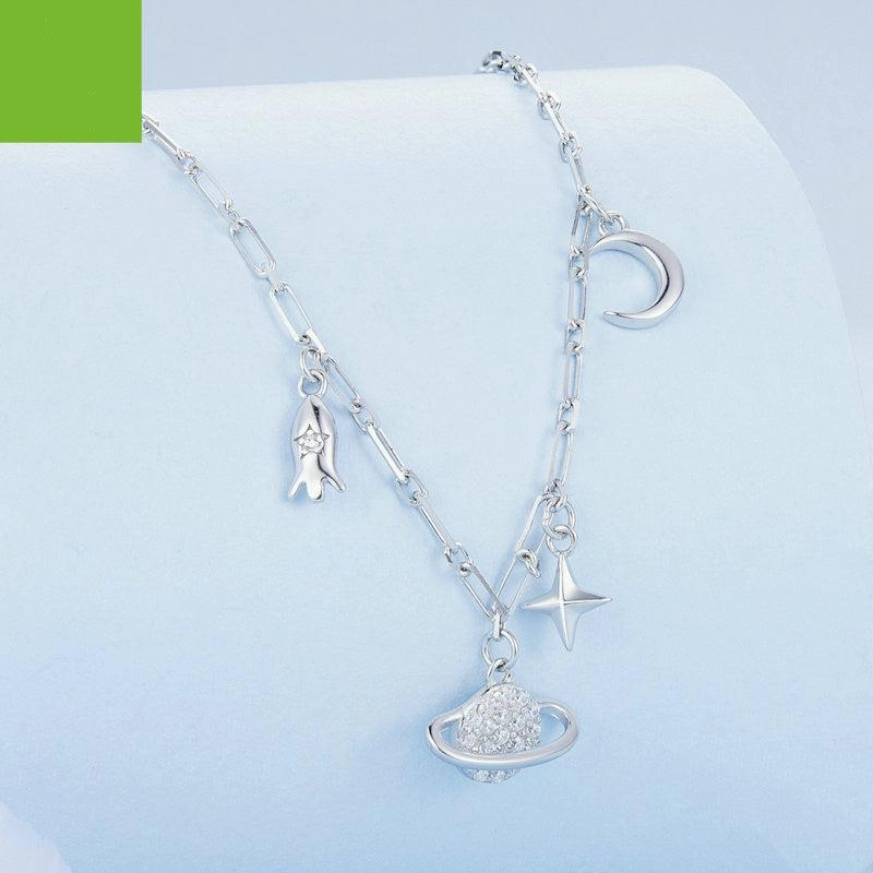 Star-plated Moon Collarbone Chain