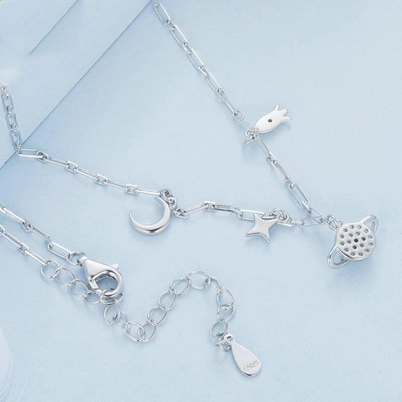 Star-plated Moon Collarbone Chain