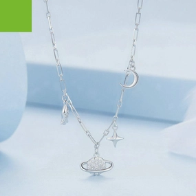 Star-plated Moon Collarbone Chain 