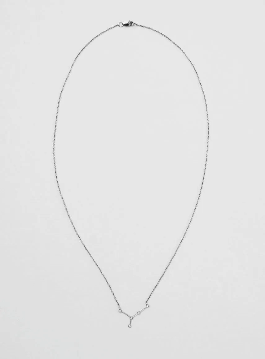 Star Sign Cancer 18K Whitegold Necklace w. Diamond